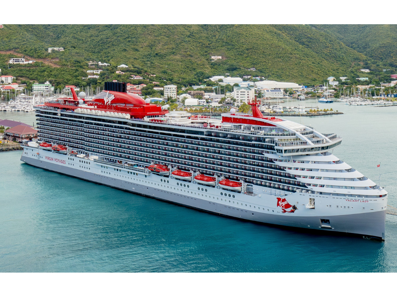 Virgin Voyages Valiant Lady sailing the British Virgin Islands